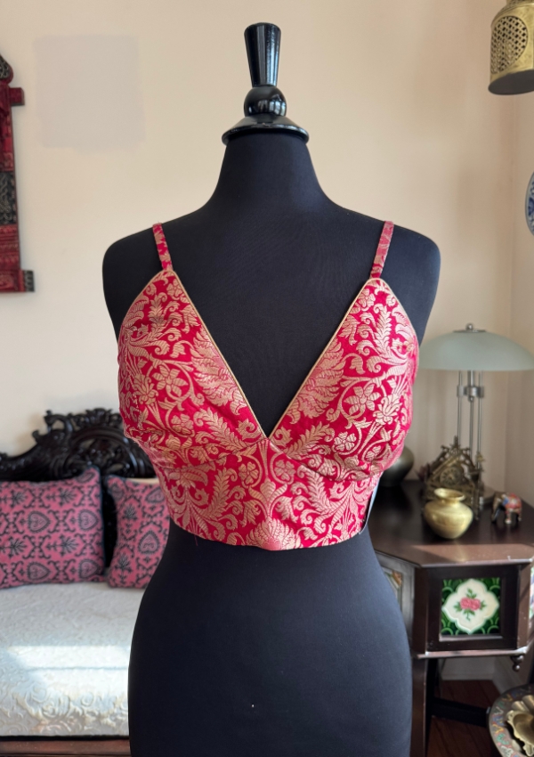 Red Banarasi Jacquard Designer Blouse